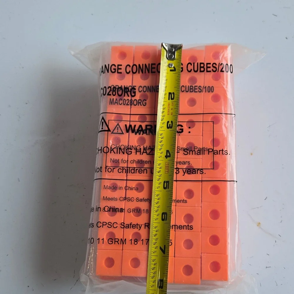 Orange Connecting Cubes 200 Count Math Manipulatives Homeschool, Counting toy